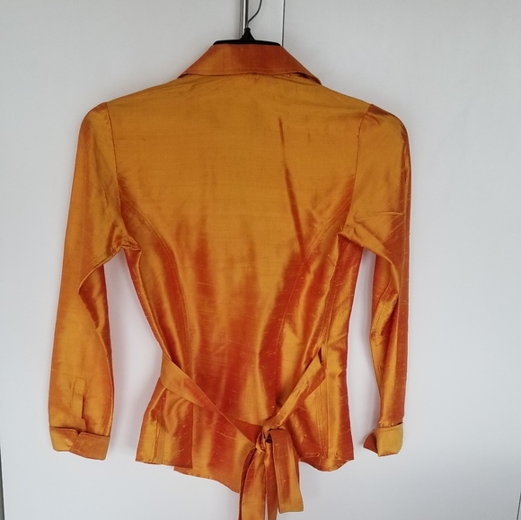 Craig Taylor Belted Silk Blouse in Gold - Picture 2 of 4